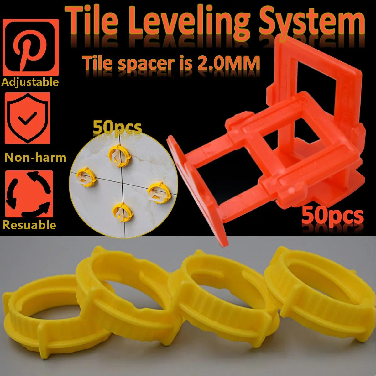 100pcs Plastic Ceramic Tile Leveling System 50 Clips+50 Wedges Tiling Flooring Tools Wedges Clips
100pcs Plastic Ceramic Tile Leveling System 50 Clips+50 Wedges Tiling Flooring Tools Wedges Clips