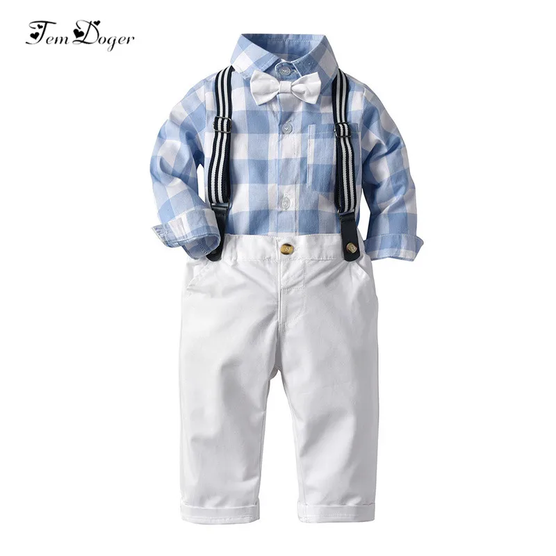 Tem Doger Boy Clothing Set Autumn Kids Boy Clothes Children Gentleman Suit Long Sleeve Plaid Shirt+Overalls 2PCS Casual Clothing
Tem Doger Boy Clothing Set Autumn Kids Boy Clothes Children Gentleman Suit Long Sleeve Plaid Shirt+Overalls 2PCS Casual Clothing