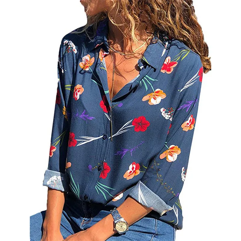 2019 Autumn Women Casual Long Sleeve Blouse Floral Print Shirts Turn-down Collar Blouse Shirt Elegant Button Top Chemise Femme
2019 Autumn Women Casual Long Sleeve Blouse Floral Print Shirts Turn-down Collar Blouse Shirt Elegant Button Top Chemise Femme