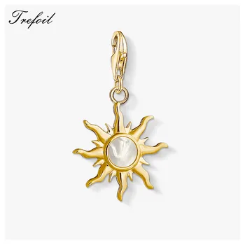 White Stone Golden Sun Charm,2019 Summer Fashion Jewelry 925 Sterling Silver Trendy Gift For Women Men Fit Bracelet Necklace Bag
White Stone Golden Sun Charm,2019 Summer Fashion Jewelry 925 Sterling Silver Trendy Gift For Women Men Fit Bracelet Necklace Bag
