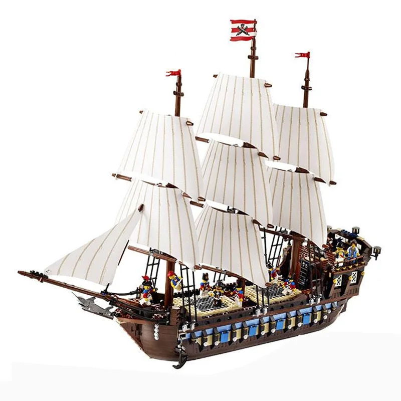 

In Stock 22001 Pirate Ship Imperial warships Model Building Kits Block Bricks Toys Birthday Gift 1717pcs Compatible 10210 83038