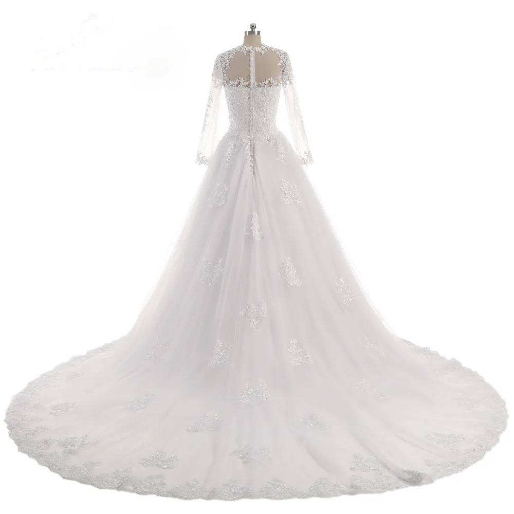Lover Kiss Vestido De Noiva O-Neck Iusion Back Long Sleeve Wedding Dress Lace Ball Gown Wedding Gowns Custom-Made Wedding Dress 2 Lover Kiss Vestido De Noiva O-Neck Iusion Back Long Sleeve Wedding Dress Lace Ball Gown Wedding Gowns Custom-Made Wedding Dress 2