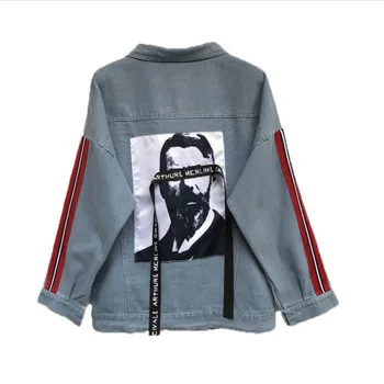 Unisex Punk Denim Jacket Print Patch Designs Coats Streetwear BF Harajuku Hip Hop Coats Lapel Loosen Spliced denim jacket
Unisex Punk Denim Jacket Print Patch Designs Coats Streetwear BF Harajuku Hip Hop Coats Lapel Loosen Spliced denim jacket