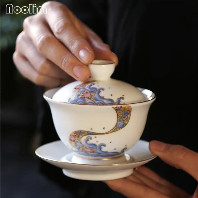 White Porcelain Gaiwan Teacups Ceramic Chinese Kong Fu Tea Cup Handpainted Tea Mug Teaware Accessories
White Porcelain Gaiwan Teacups Ceramic Chinese Kong Fu Tea Cup Handpainted Tea Mug Teaware Accessories