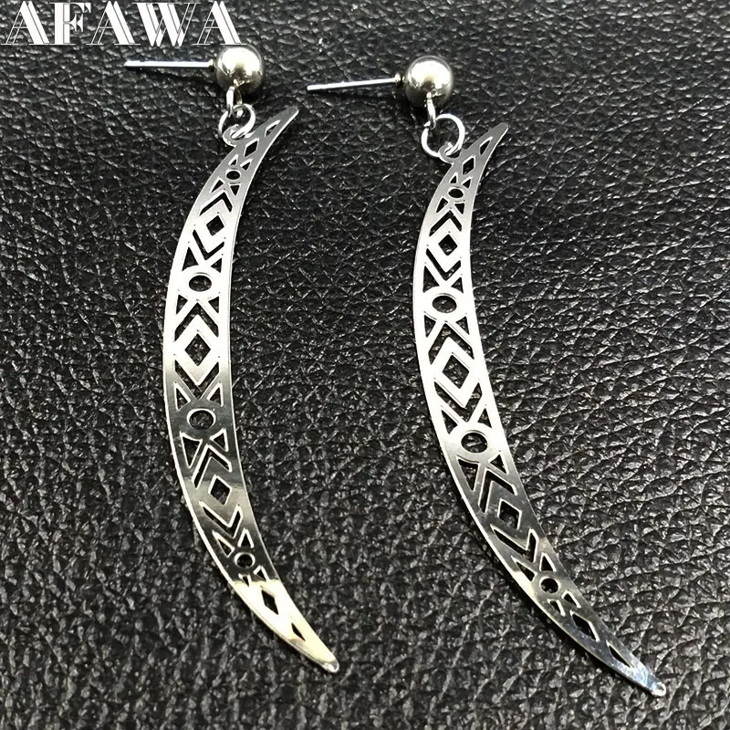 2019 Crescent Stainless Steel Stud Earrings Women Jewelry Silver Color Long Earrings Jewelry ouija orecchini donna E612355
2019 Crescent Stainless Steel Stud Earrings Women Jewelry Silver Color Long Earrings Jewelry ouija orecchini donna E612355