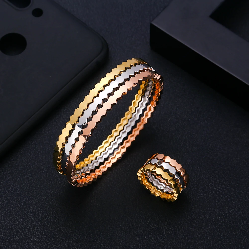 ACCking Luxury round 3 colors Bangle Ring Sets Fashion Bridal Jewelry Sets For Women Wedding Party Bracelet
ACCking Luxury round 3 colors Bangle Ring Sets Fashion Bridal Jewelry Sets For Women Wedding Party Bracelet