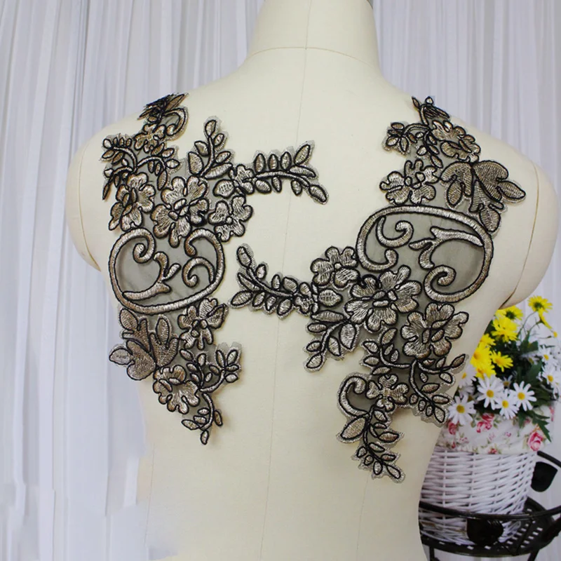 10 Pieces Black Organza Gold Thread Embroidered Lace Applique Sewing Patch Cheongsam Decals Sew On Craft AIWUJIA
10 Pieces Black Organza Gold Thread Embroidered Lace Applique Sewing Patch Cheongsam Decals Sew On Craft AIWUJIA