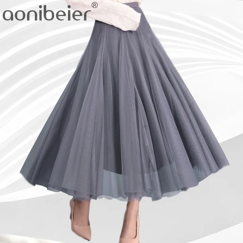 Aonibeier Summer Two Layer Mesh Big Swing Skirt Fashion Elegant Pleated Ball Gown Skirt Elstic High Waist Pink Maxi Ankle Skirt
Aonibeier Summer Two Layer Mesh Big Swing Skirt Fashion Elegant Pleated Ball Gown Skirt Elstic High Waist Pink Maxi Ankle Skirt