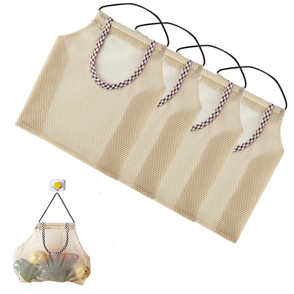 Reusable Mesh Hanging Produce Bags for Grocery Storage Fruit Vegetable Sundries Organizer Home Kitchen Drawstring Pouch
Reusable Mesh Hanging Produce Bags for Grocery Storage Fruit Vegetable Sundries Organizer Home Kitchen Drawstring Pouch