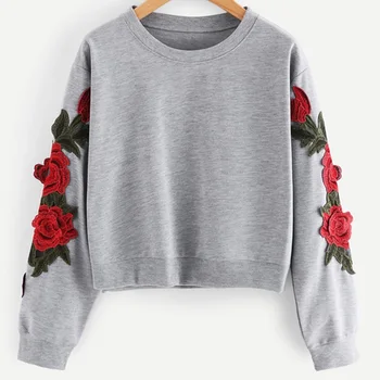 TASTIE Rose Embroidered Applique Sweatshirt 2018 Autumn Grey Women O Neck Pullovers Long Sleeve Casual Vintage Ladies Sweatshirt
TASTIE Rose Embroidered Applique Sweatshirt 2018 Autumn Grey Women O Neck Pullovers Long Sleeve Casual Vintage Ladies Sweatshirt