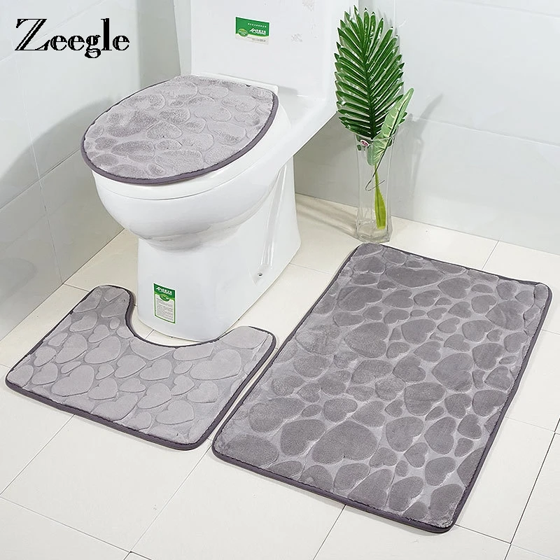Zeegle Bathroom Floor Mat Bath Mat Toilet Rugs Absorbent 3D Embossed Bathroom Carpets Set Toilet Lid Cover Solid Color Bath Mat
Zeegle Bathroom Floor Mat Bath Mat Toilet Rugs Absorbent 3D Embossed Bathroom Carpets Set Toilet Lid Cover Solid Color Bath Mat