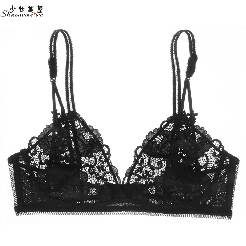 shaonvmeiwu Sexy undergarments without rims slim bra transparent lace bra for ladies thin black style without sponge
shaonvmeiwu Sexy undergarments without rims slim bra transparent lace bra for ladies thin black style without sponge
