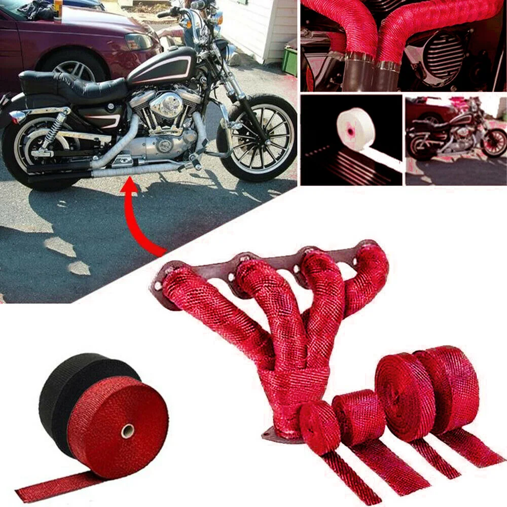 Exhaust Manifolds Virgin Fiberglass Heat Insulation Tape Thermal Wrap Set Red 25MM*5M Exhaust Pipe Insulation Tape
Exhaust Manifolds Virgin Fiberglass Heat Insulation Tape Thermal Wrap Set Red 25MM*5M Exhaust Pipe Insulation Tape