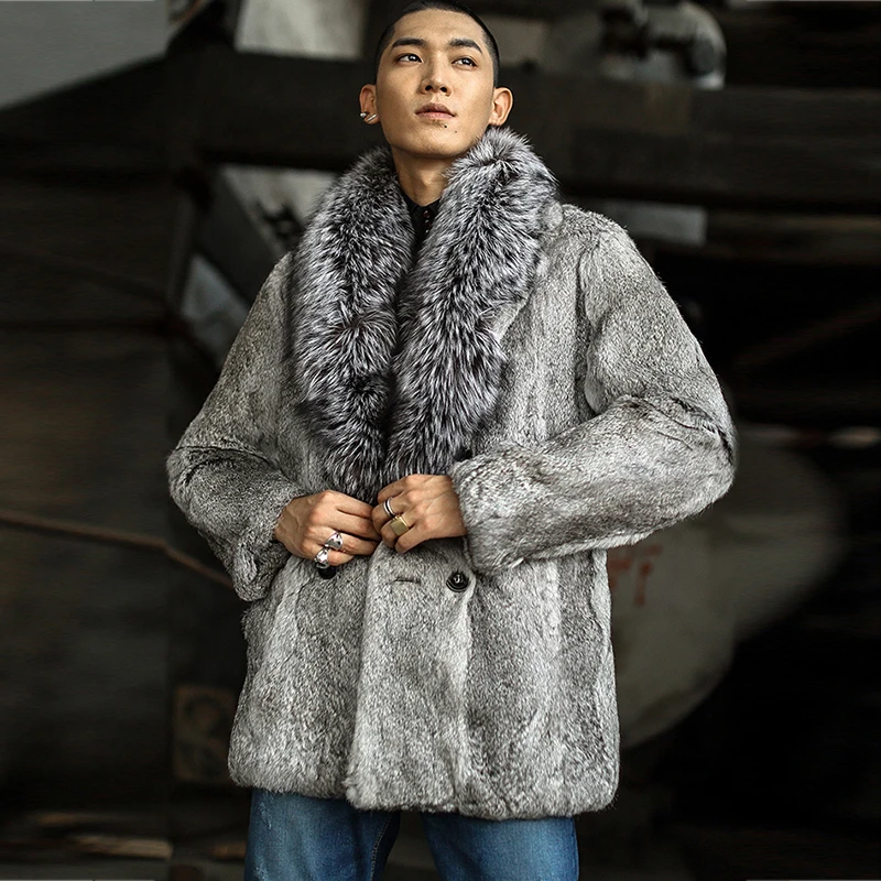 FURSARCAR 2018 Luxury Natural Rex Rabbit Real Fur Jacket For Men Winter Fur Coat Thick Warm Coats With Silver Fox Collar Fashion
FURSARCAR 2018 Luxury Natural Rex Rabbit Real Fur Jacket For Men Winter Fur Coat Thick Warm Coats With Silver Fox Collar Fashion