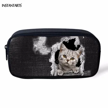 INSTANTARTS Lovely Animal Fake Denim Pocket Cat/Kitten Print Children Pencil Cases Casual Large Girls Storage Pouch Makeup Bags
INSTANTARTS Lovely Animal Fake Denim Pocket Cat/Kitten Print Children Pencil Cases Casual Large Girls Storage Pouch Makeup Bags