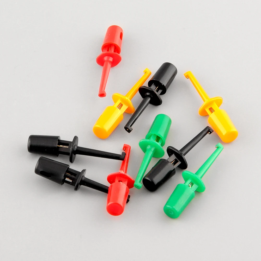 10pcs Multimeter Wire Lead Test Hook Clip Electronic Mini Test Probe Set Red Black Green Yellow For Repair Tool
10pcs Multimeter Wire Lead Test Hook Clip Electronic Mini Test Probe Set Red Black Green Yellow For Repair Tool