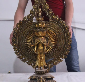 29 Tibet Copper Thousand Hands Kwan-yin Buddha Guanyin Bodhisattva Bronze Statue
29 Tibet Copper Thousand Hands Kwan-yin Buddha Guanyin Bodhisattva Bronze Statue