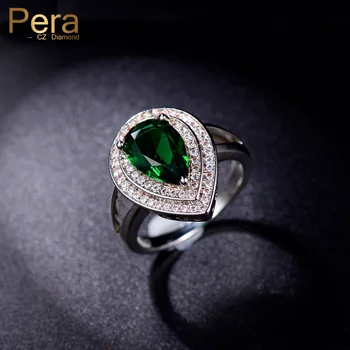 Pera Fashion Big Water Drop Finger Jewelry For Christmas Gift Green And White Cubic Zirconia Silver Color Women Party Rings R063
Pera Fashion Big Water Drop Finger Jewelry For Christmas Gift Green And White Cubic Zirconia Silver Color Women Party Rings R063