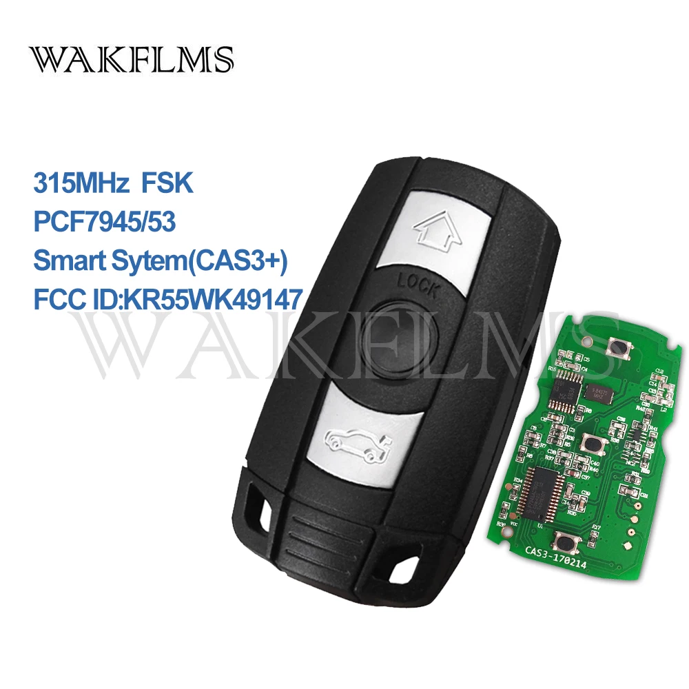 3 Buttons Smart remote Key 315MHZ for BMW 3 5 Series X1 X6 Z4 E60 E70 E71 E91 E92 CAS3+ With ID7945/7953 Chip
3 Buttons Smart remote Key 315MHZ for BMW 3 5 Series X1 X6 Z4 E60 E70 E71 E91 E92 CAS3+ With ID7945/7953 Chip