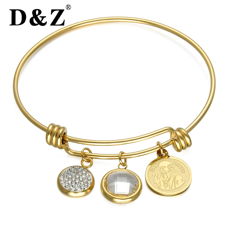 D&Z Vintage San Benito Bracelet Gold Color Stainless Steel Bling Charm Crystal Adjustable Wire Wrapped Bangles Bracelets Jewelry
D&Z Vintage San Benito Bracelet Gold Color Stainless Steel Bling Charm Crystal Adjustable Wire Wrapped Bangles Bracelets Jewelry