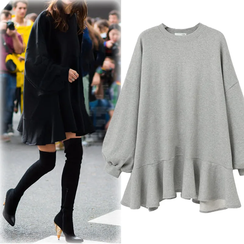 New Autumn Winter Women Dresses Vestidos Plus Size Casual Loose Solid Batwing Sleeve Ruffles Hoodies Dress For Women One-Piece
New Autumn Winter Women Dresses Vestidos Plus Size Casual Loose Solid Batwing Sleeve Ruffles Hoodies Dress For Women One-Piece