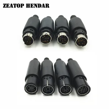 8Pcs Gold Pin Mini Din 4 5 6 8 Pin Male Female Jack with Black Plastic Handle Plug Terminal Socket DIY Soldering Connector
8Pcs Gold Pin Mini Din 4 5 6 8 Pin Male Female Jack with Black Plastic Handle Plug Terminal Socket DIY Soldering Connector