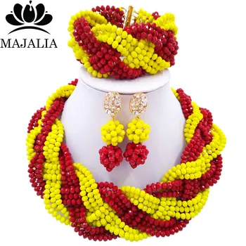 Majalia African Classic Women Jewelry Set Opaque yellow opaque red Nigerian Wedding Jewelery Sets 12CB0027
Majalia African Classic Women Jewelry Set Opaque yellow opaque red Nigerian Wedding Jewelery Sets 12CB0027