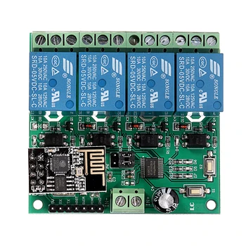 DC5V ESP8266 Four Channel Wifi Relay Module Smart Home Phone APP Remote Control Switch Integrated Circuits
DC5V ESP8266 Four Channel Wifi Relay Module Smart Home Phone APP Remote Control Switch Integrated Circuits