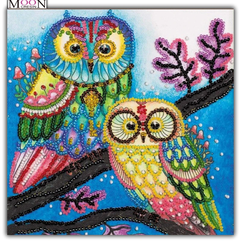 MOONCRESIN Diy Diamond Painting Cross Stitch Two Colorful Owls Diamond Mosaic Full Round & Square Diamond Embroidery Decoration
MOONCRESIN Diy Diamond Painting Cross Stitch Two Colorful Owls Diamond Mosaic Full Round & Square Diamond Embroidery Decoration