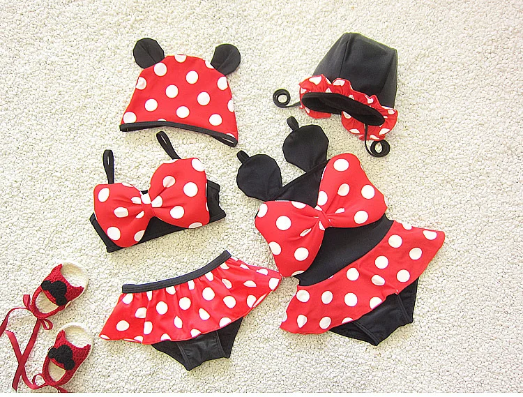 2016 kids swimwear Swimsuit Girl Toddler Bathing Suits Bikinis 2 Pieces Kids Swimwear swim cap black & red dot mouse style
2016 kids swimwear Swimsuit Girl Toddler Bathing Suits Bikinis 2 Pieces Kids Swimwear swim cap black & red dot mouse style