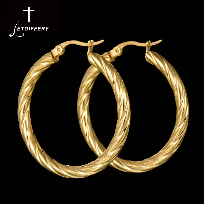 Letdiffery Trendy Gold Color Big Circle Hoop Earrings 316L Stainless Steel Twisted Punk Earing For Women Party Wedding Jewelry
Letdiffery Trendy Gold Color Big Circle Hoop Earrings 316L Stainless Steel Twisted Punk Earing For Women Party Wedding Jewelry