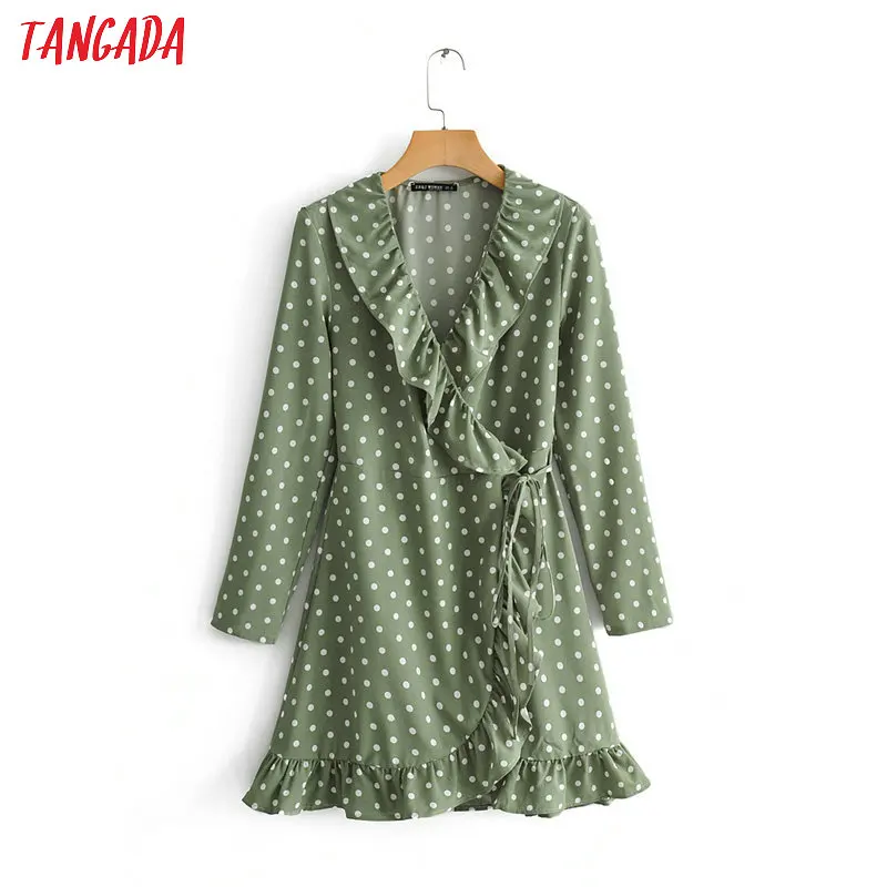 Tangada women elegant wrap dress polka dot ruffles V neck long sleeve 2019 korean fashion female pleated mini dresses QJ02
Tangada women elegant wrap dress polka dot ruffles V neck long sleeve 2019 korean fashion female pleated mini dresses QJ02