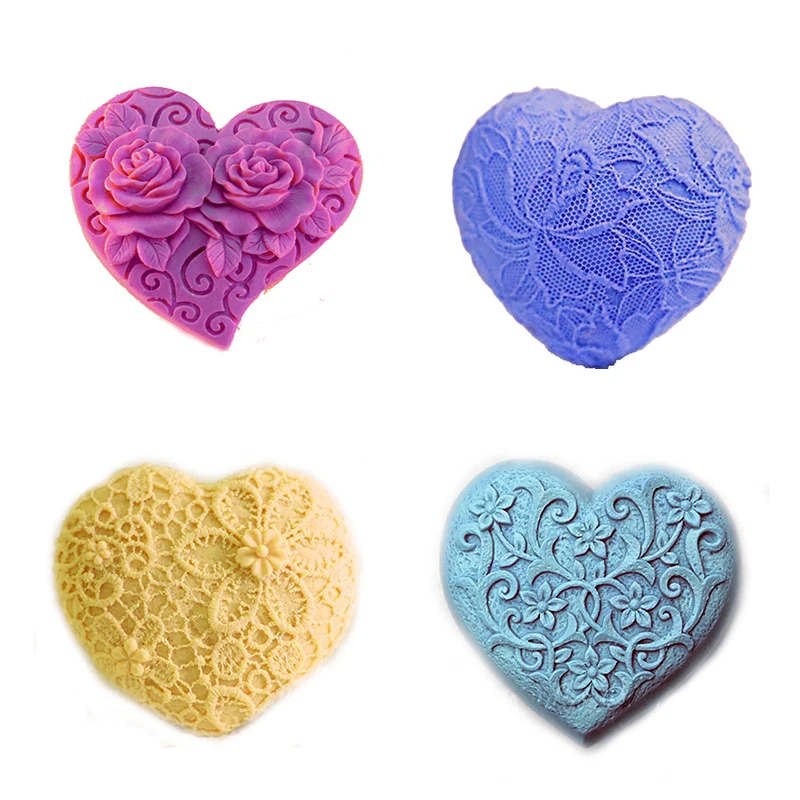 4 styles Flower Lace Heart shape Soap Mold Silicone molds candle molds chocolate mould silicone fondant mold Candy clay moulds
4 styles Flower Lace Heart shape Soap Mold Silicone molds candle molds chocolate mould silicone fondant mold Candy clay moulds