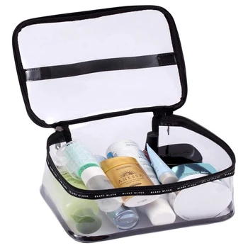 Black + transparent Travel Cosmetic Bag Makeup Train Case Organizer with Top Handle
Black + transparent Travel Cosmetic Bag Makeup Train Case Organizer with Top Handle