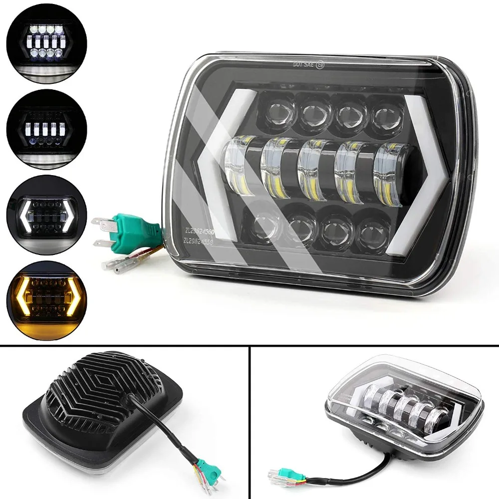5" x 7" 7x6 90W Square with Angel Eyes High/Low H4 LED Headlight For Jeep XJ MJ Toyota Celica Nissan 240SX s13 Auto DRL Headlamp
5" x 7" 7x6 90W Square with Angel Eyes High/Low H4 LED Headlight For Jeep XJ MJ Toyota Celica Nissan 240SX s13 Auto DRL Headlamp