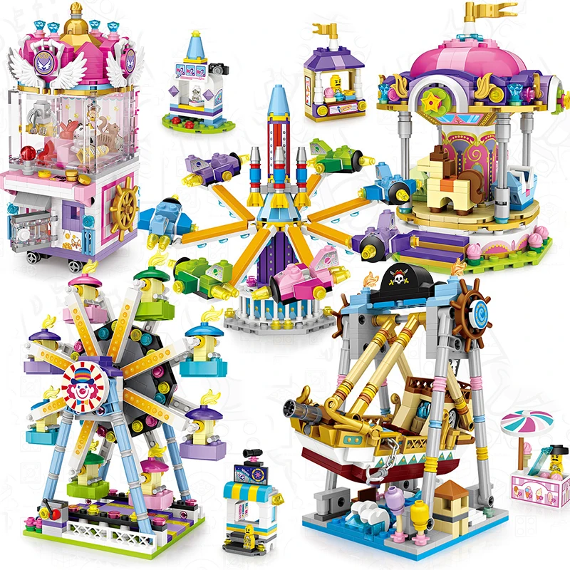 City Series No Compatible Legoing Creator Amusement Park Roller Carousel Ferris Wheel Pirate Ship Building Blocks Brick Kids Toy
City Series No Compatible Legoing Creator Amusement Park Roller Carousel Ferris Wheel Pirate Ship Building Blocks Brick Kids Toy