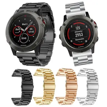 

50pcs Hot Sale For Garmin Fenix 3 / HR / 5X watch 26mm Stainless Steel Watch Band + Screwdriver Strap Wrist Bracelet watchband