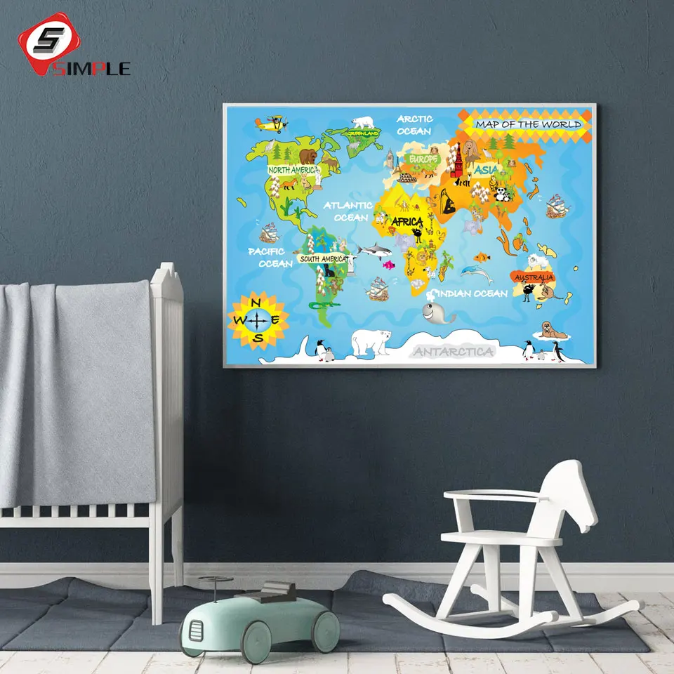 Nordic Children Kawaii Cartoon Animals Kids World Map Prints Canvas Painting Poster Wall Pictures For Nursery Room Home Decor
Nordic Children Kawaii Cartoon Animals Kids World Map Prints Canvas Painting Poster Wall Pictures For Nursery Room Home Decor