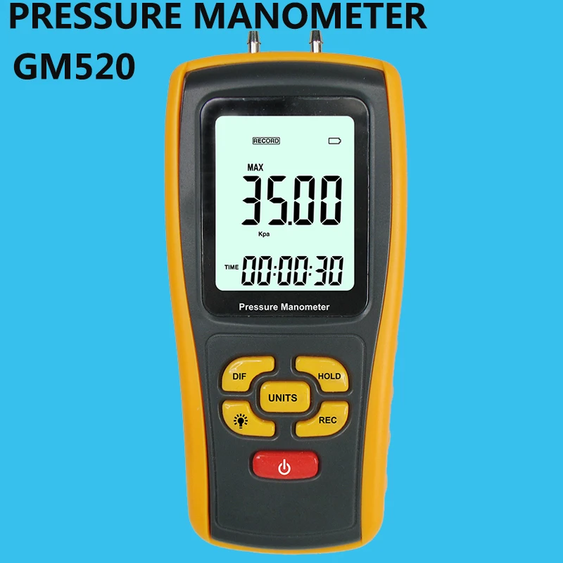 GM520 handheld digital pressure gauge Multi-functional pressure gauge a variety of pressure unit measurement
GM520 handheld digital pressure gauge Multi-functional pressure gauge a variety of pressure unit measurement