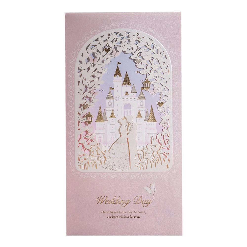 1pcs Wishmade Laser Cut Wedding Invitations Princess & Prince in Castle Blush Shimmer Floral Invitation Cards with Envelopes
1pcs Wishmade Laser Cut Wedding Invitations Princess & Prince in Castle Blush Shimmer Floral Invitation Cards with Envelopes