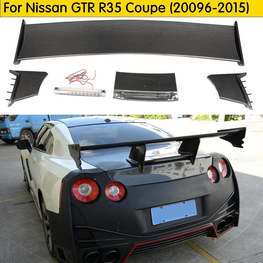 For Nissan R35 GTR Carbon Fiber Rear Spoiler (Included Lights) Ni Style GT Rear Wing For GTR R35 Coupe Body Kit Tuning
For Nissan R35 GTR Carbon Fiber Rear Spoiler (Included Lights) Ni Style GT Rear Wing For GTR R35 Coupe Body Kit Tuning