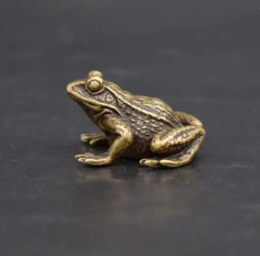 

China collection archaize brass frog Small statue #6