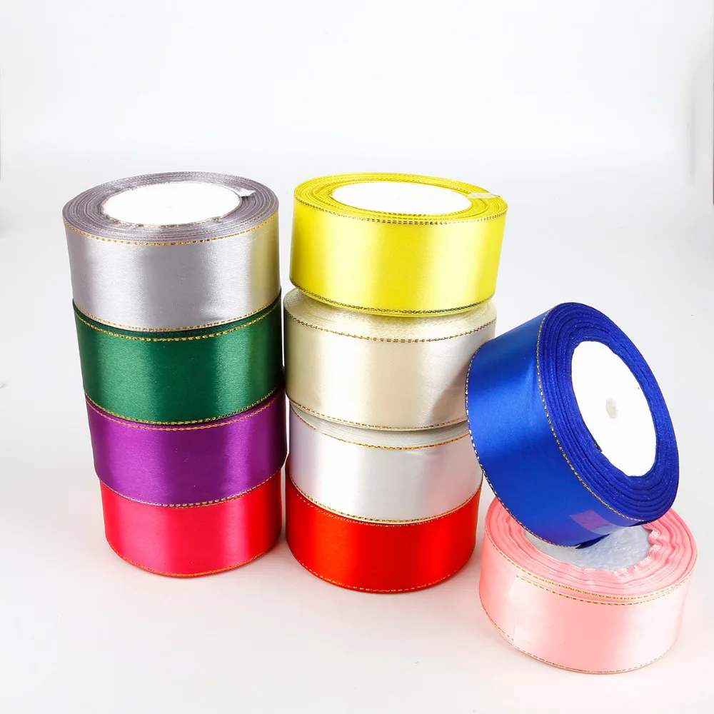 25 Yards 38mm Gold edge Satin Ribbon Wedding Party Decoraiton Gift Wrapping Belt Christmas Ribbon DIY Bow Crafts
25 Yards 38mm Gold edge Satin Ribbon Wedding Party Decoraiton Gift Wrapping Belt Christmas Ribbon DIY Bow Crafts