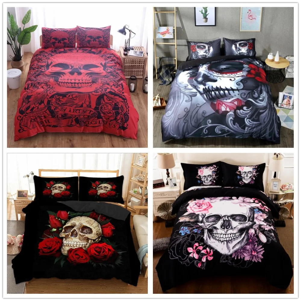 yazi 3Pcs Skull Print Bedding Set Duvet Cover Pillowcase Sets King Queen Twin Full Single Double Size Home Textiles
yazi 3Pcs Skull Print Bedding Set Duvet Cover Pillowcase Sets King Queen Twin Full Single Double Size Home Textiles