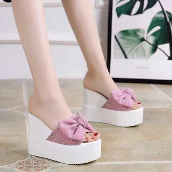 Summer New Korean Fashion Wear Thick Bottom 12CM Super High Heel Sponge Hair Slippers
Summer New Korean Fashion Wear Thick Bottom 12CM Super High Heel Sponge Hair Slippers