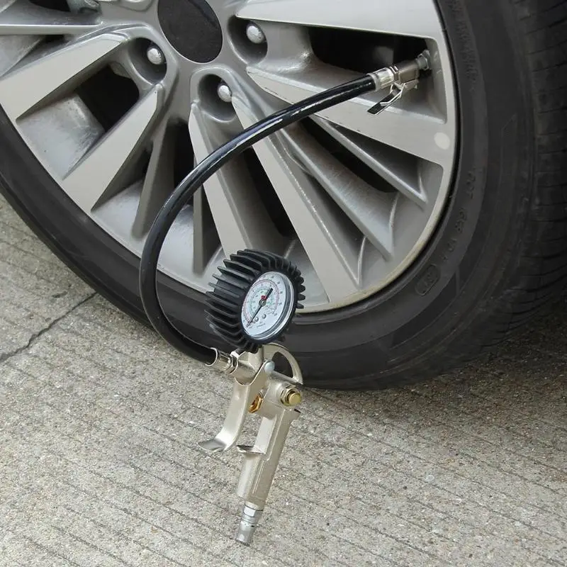 Automobile Car Tyre Pressure Gauge Lock On Chuck Flexible Hose 0-220psi Tire Inflator Pump with Air Pressure Gauge Pistol
Automobile Car Tyre Pressure Gauge Lock On Chuck Flexible Hose 0-220psi Tire Inflator Pump with Air Pressure Gauge Pistol