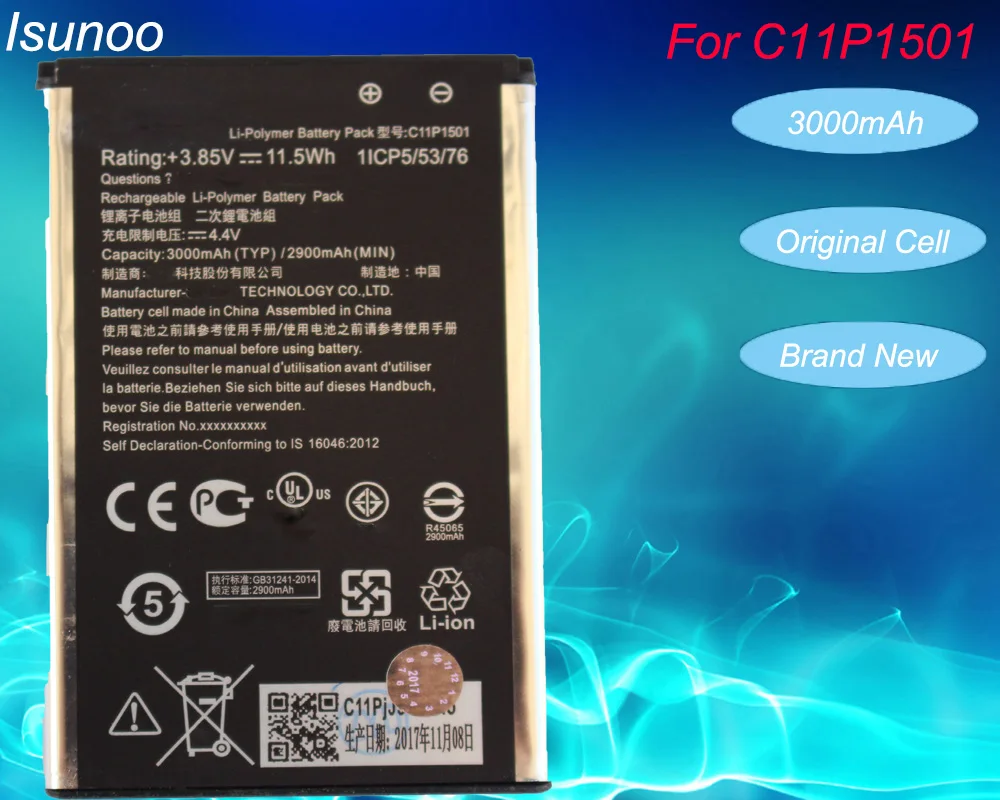 Аккумулятор ISUNOO C11P1501, подходит для Asus Zenfone 2 Laser 5,5 "/6" zenfone selfie ZE550KL ZE601KL Z00LD Z011D ZD551KL Z00UD
Аккумулятор ISUNOO C11P1501, подходит для Asus Zenfone 2 Laser 5,5 "/6" zenfone selfie ZE550KL ZE601KL Z00LD Z011D ZD551KL Z00UD