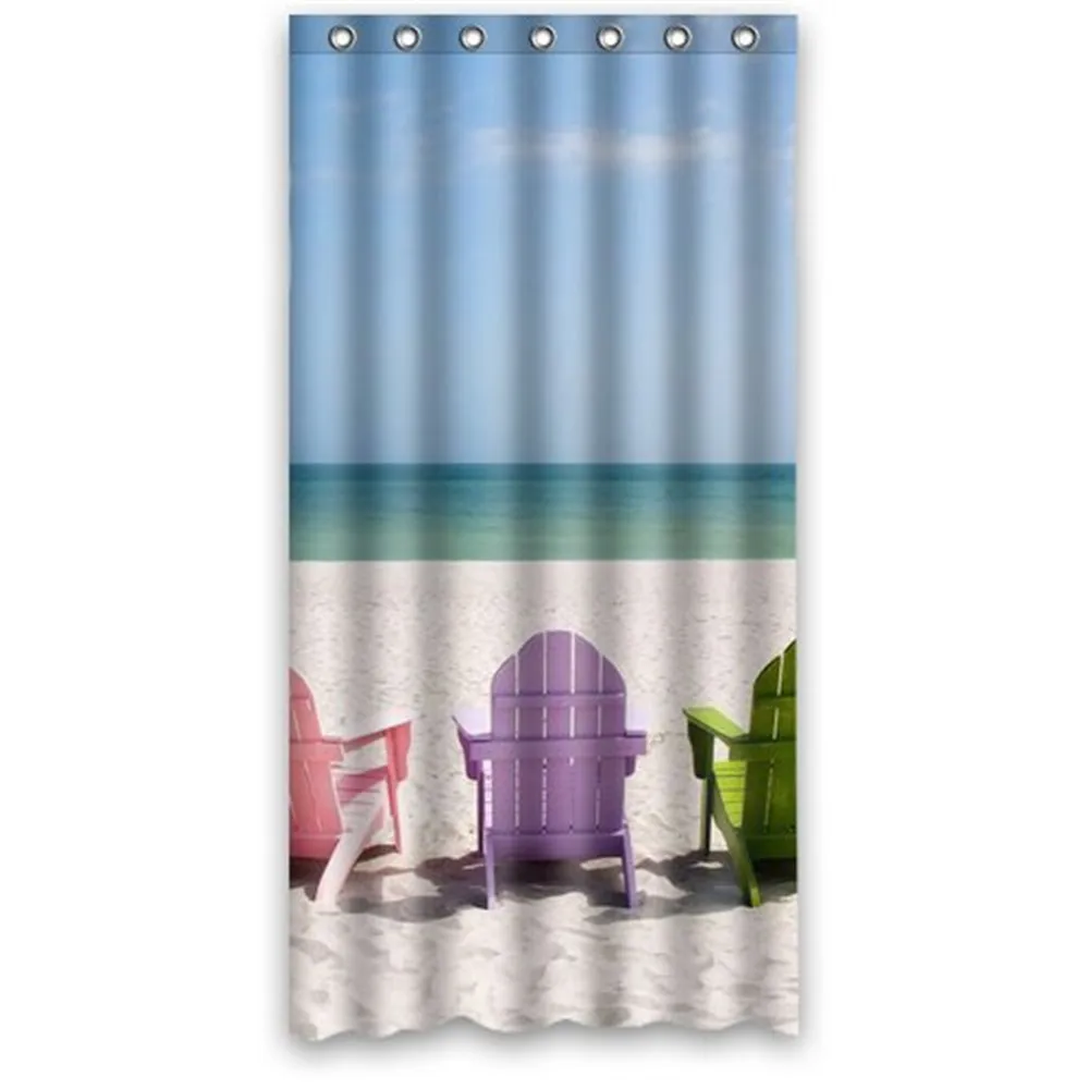 Custom Shower Curtain Beach Chair Waterproof Polyester Fabric Shower Curtain