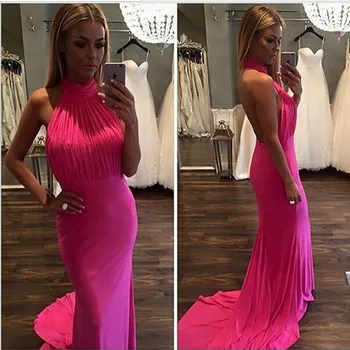 Halter Design Sleeveless Mermaid Prom Gown Court Train Sexy Long Woman Formal Dress for Wedding Party
Halter Design Sleeveless Mermaid Prom Gown Court Train Sexy Long Woman Formal Dress for Wedding Party