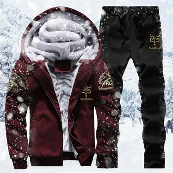 Winter Warm Jacket Suit Men Casual Tracksuit Set Brand Clothing Mens Sweats Suit Two Pieces Zipper Sweatshirt Jacket + Pant Male
Winter Warm Jacket Suit Men Casual Tracksuit Set Brand Clothing Mens Sweats Suit Two Pieces Zipper Sweatshirt Jacket + Pant Male